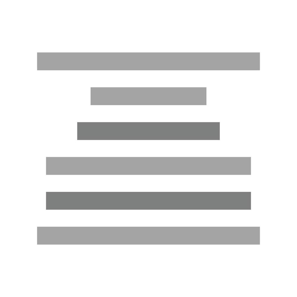 Center Align Flat Greyscale Icon vector