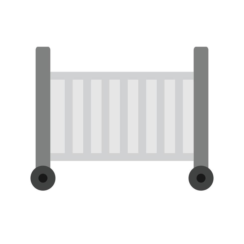 Baby Cot Flat Greyscale Icon vector