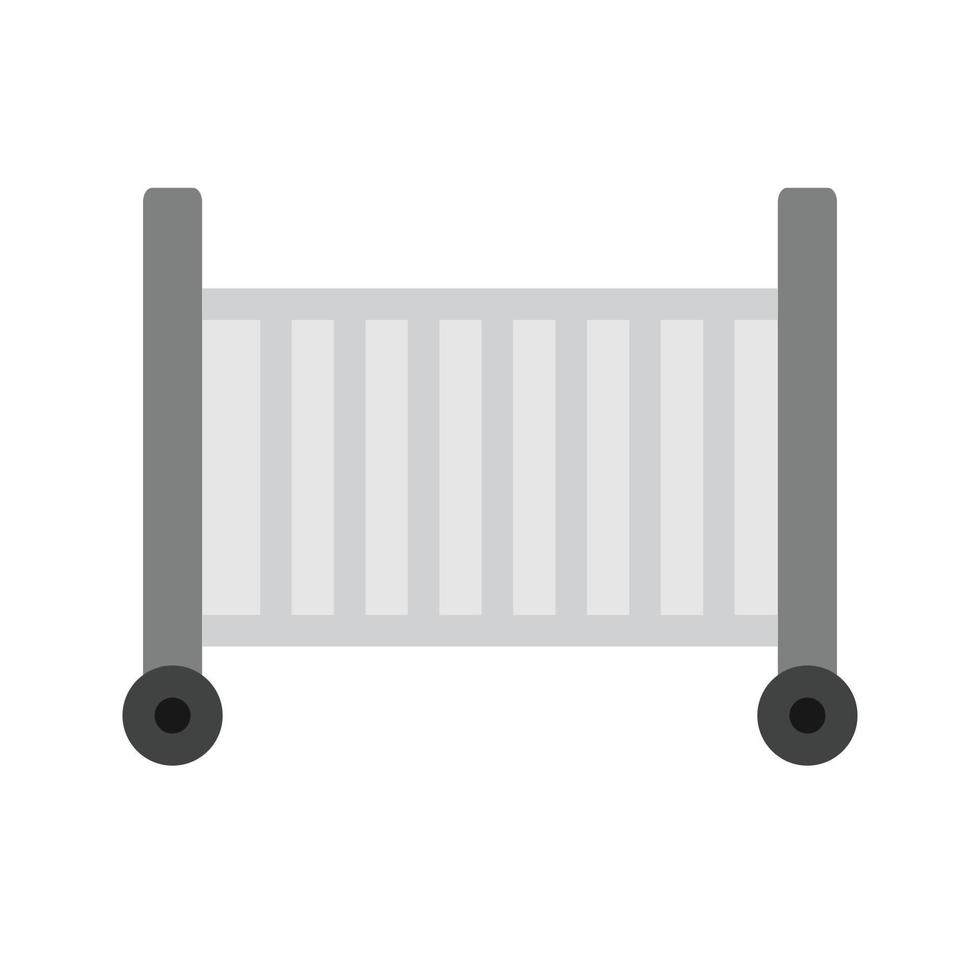 Baby Cot Flat Greyscale Icon vector