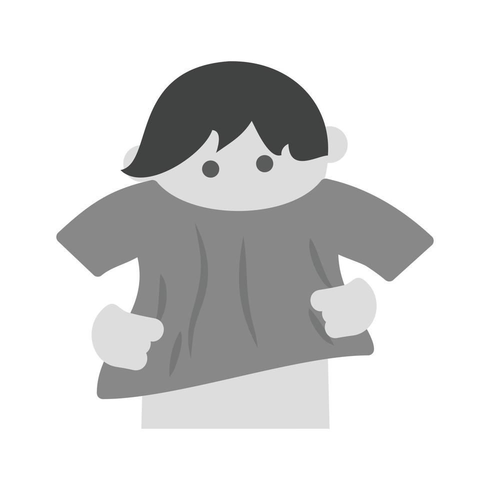 Putting on Shirt Flat Greyscale Icon vector