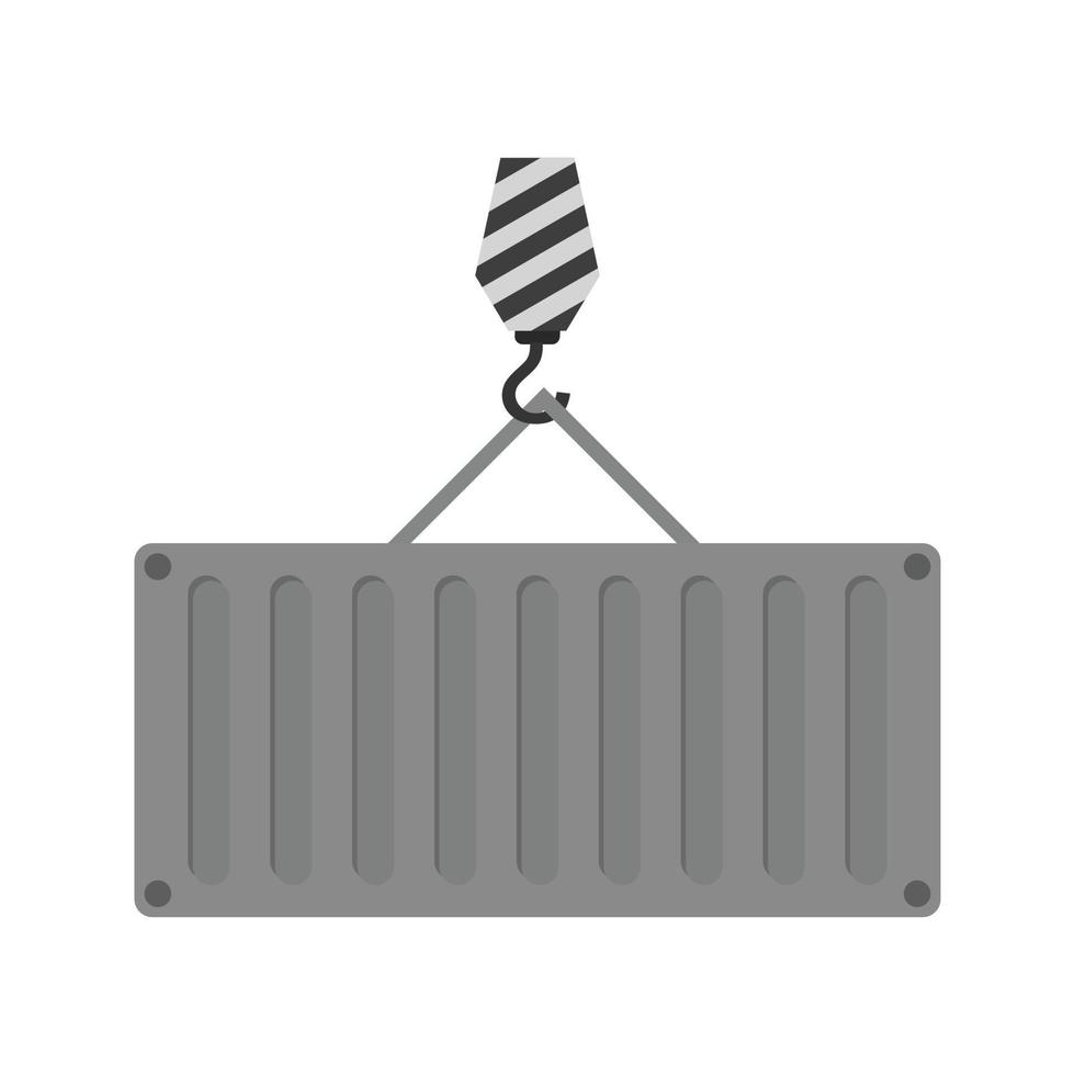 Heavy Machinery Flat Greyscale Icon vector