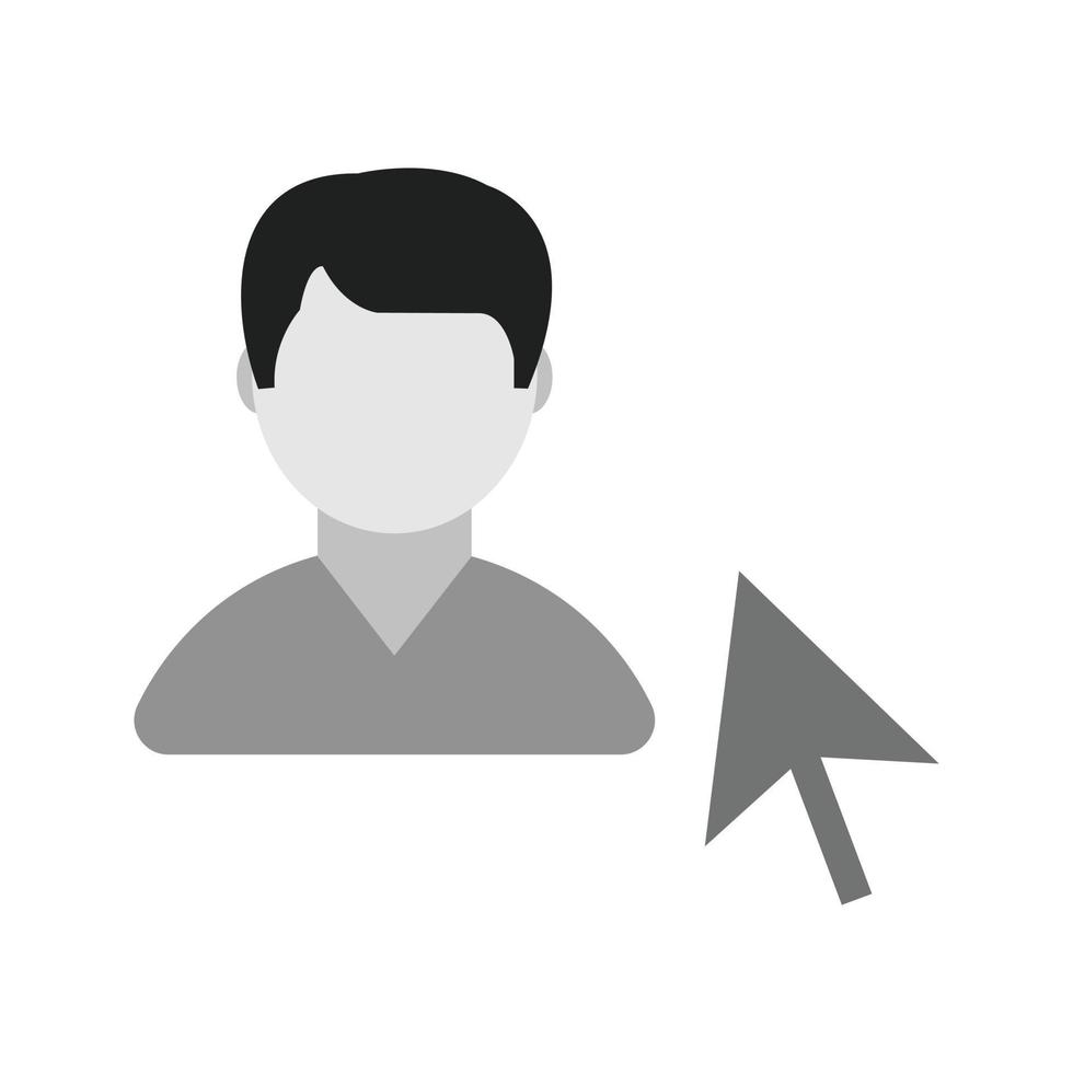 Select Male Profile Flat Greyscale Icon vector