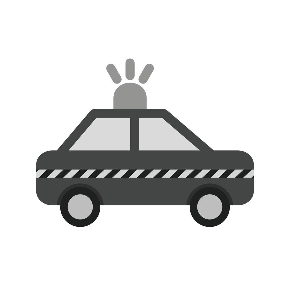 icono de escala de grises plano de coche de policía vector