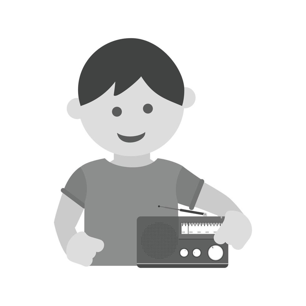 Listening to Poems Flat Greyscale Icon vector