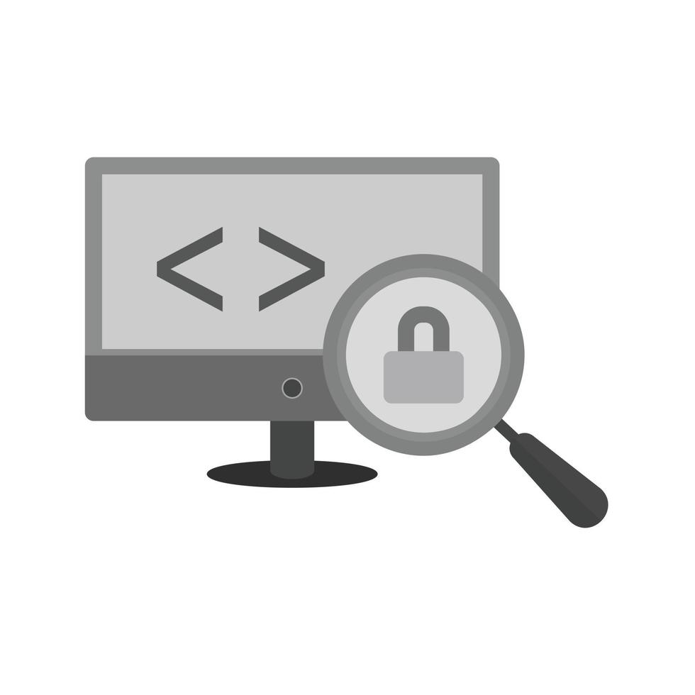 Insecure Code Flat Greyscale Icon vector