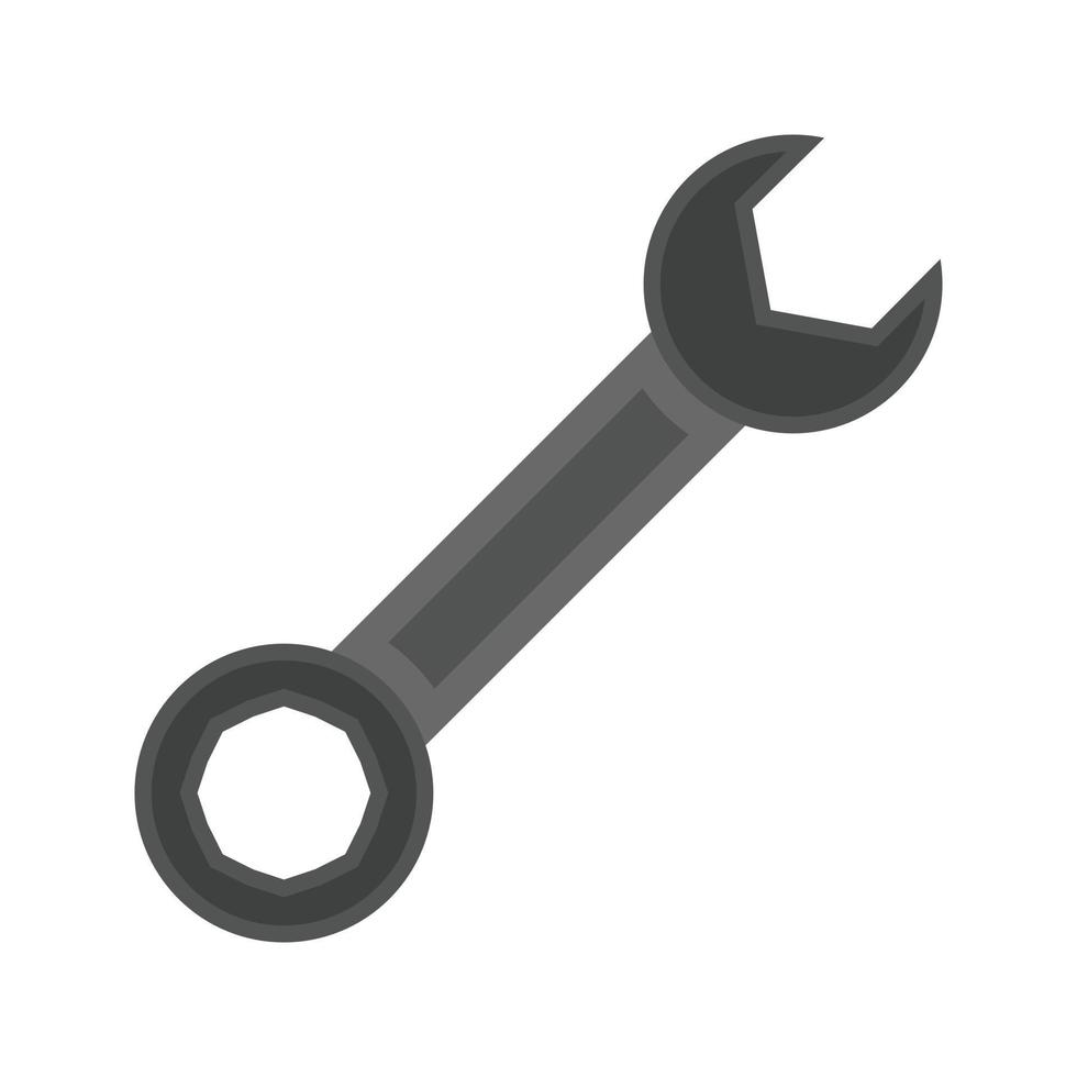 Wrench Flat Greyscale Icon vector