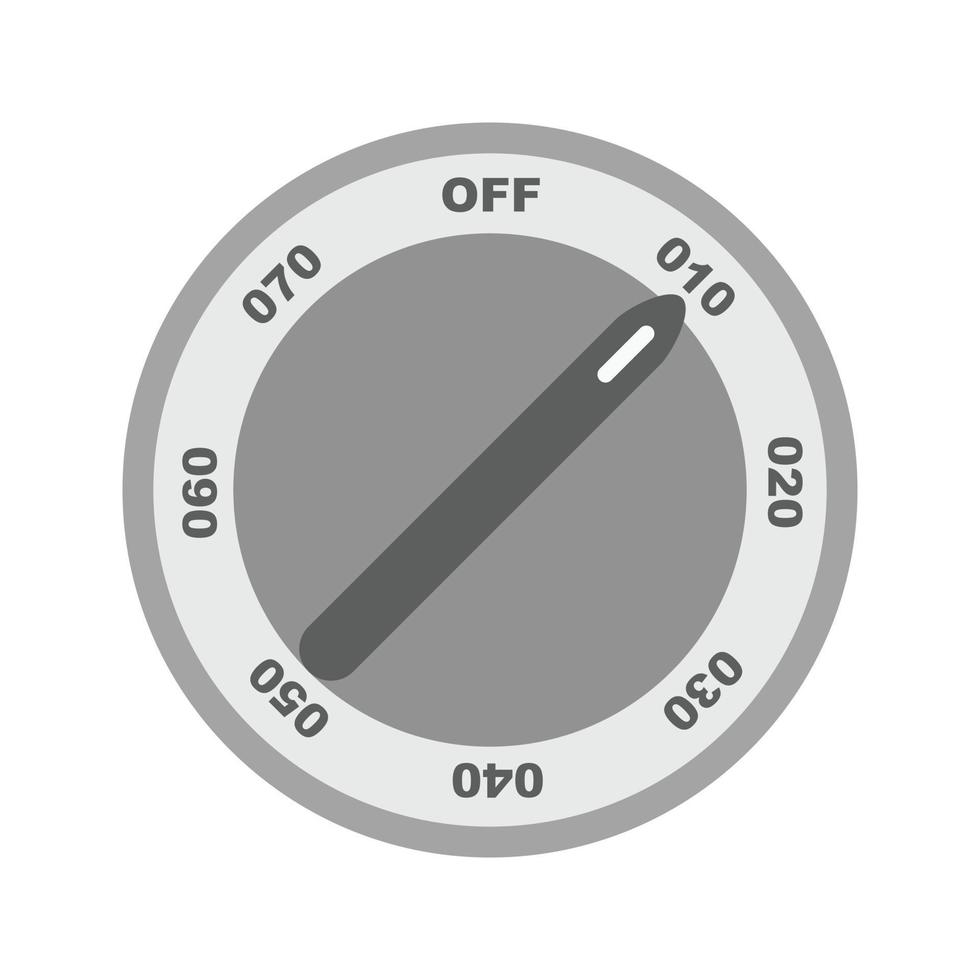 Temperature Knob Flat Greyscale Icon vector