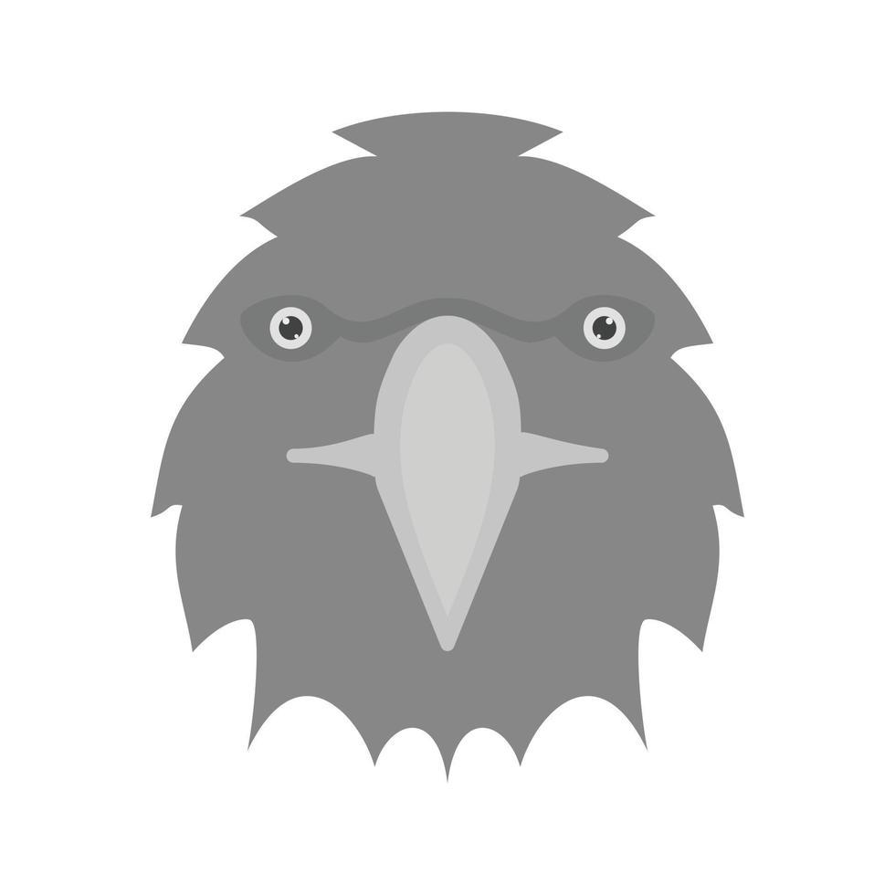 Eagle Face Flat Greyscale Icon vector