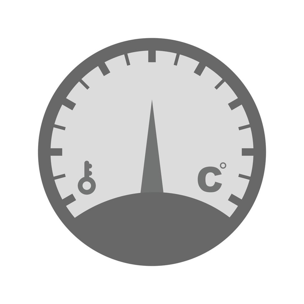 Temperature Indicator Flat Greyscale Icon vector