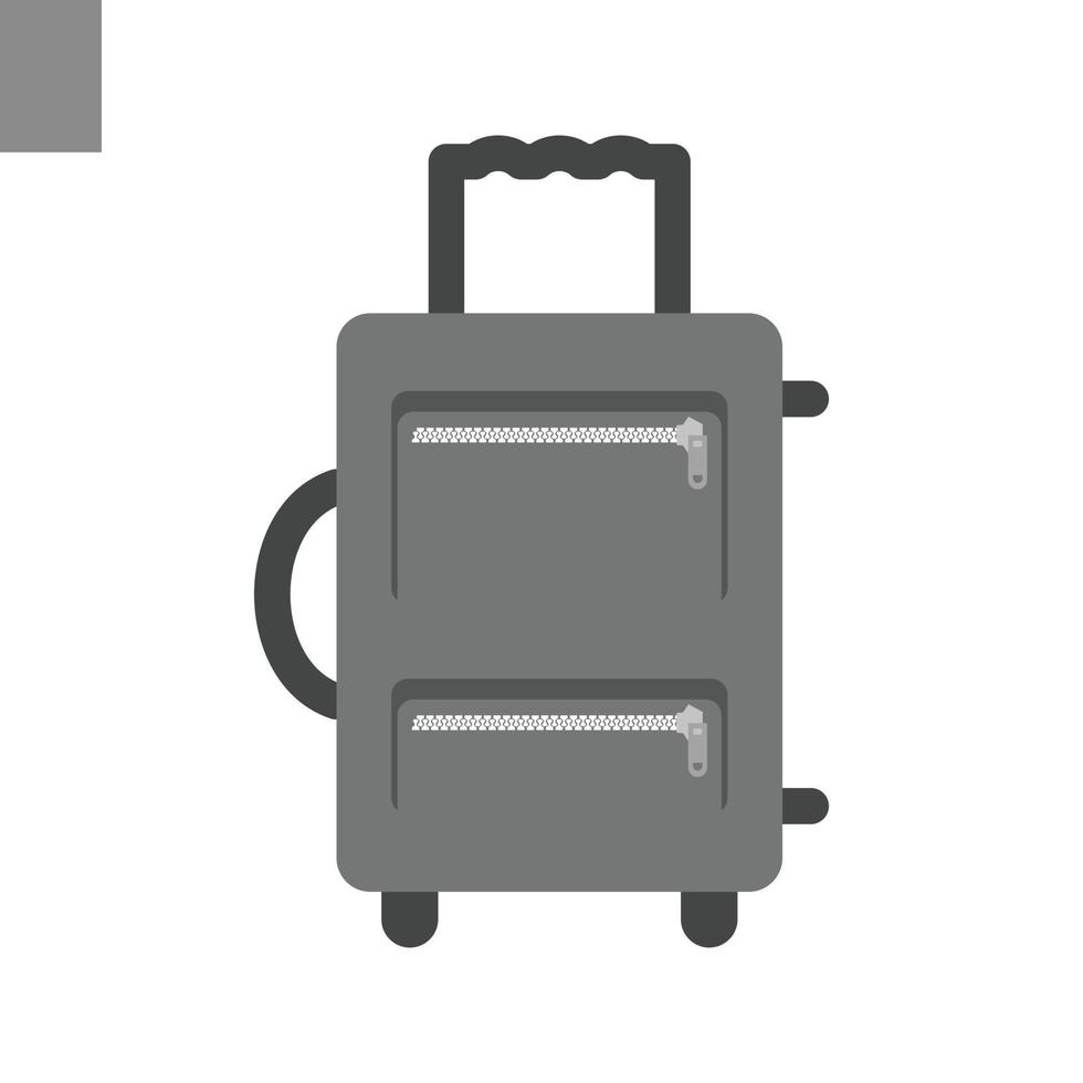 Suitcase Flat Greyscale Icon vector