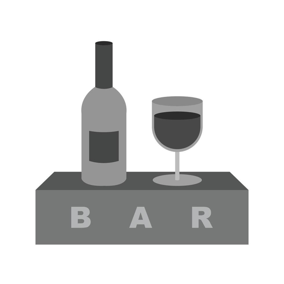 Bar Sign Flat Greyscale Icon vector