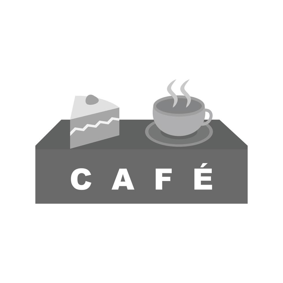 Drinks Cafe Flat Greyscale Icon vector