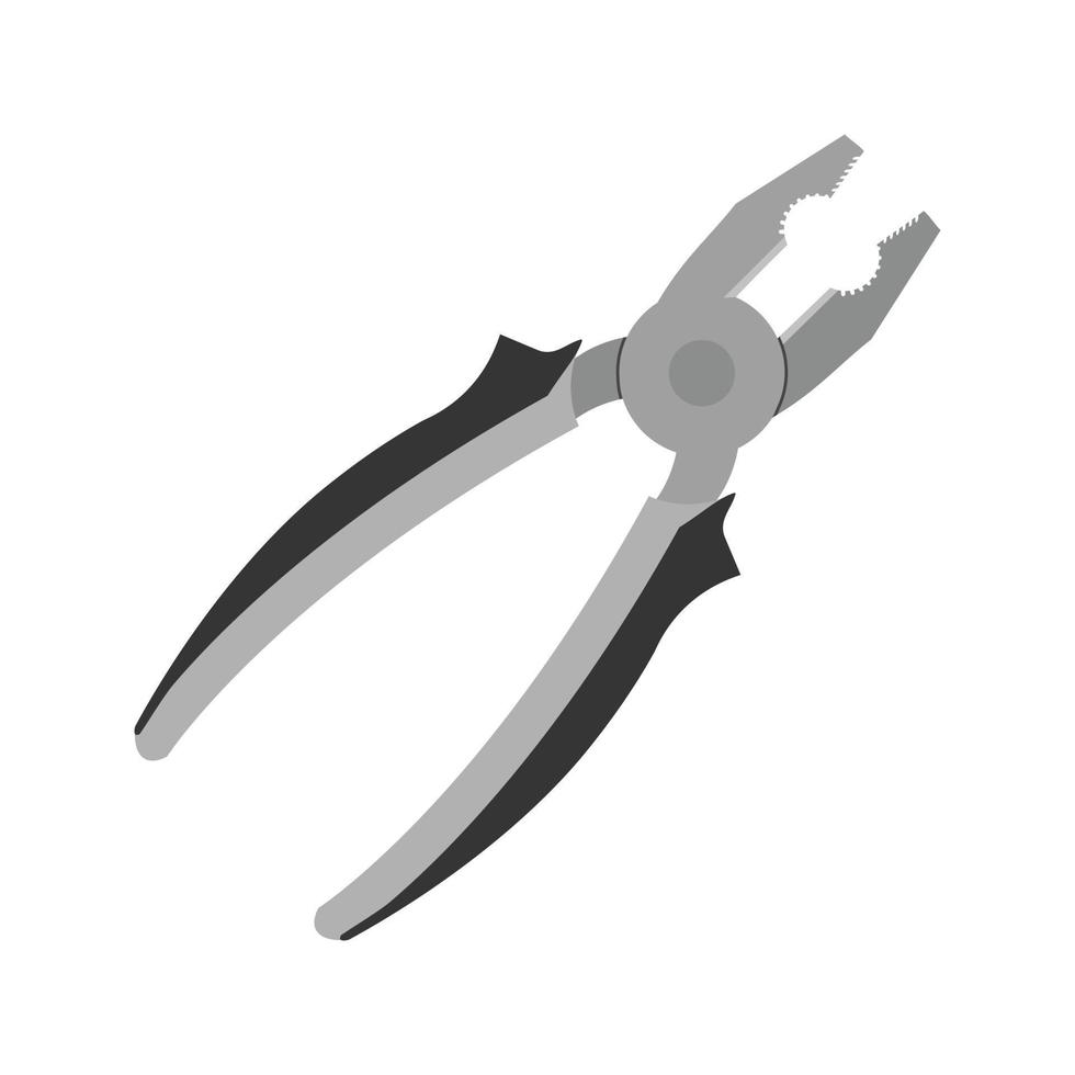 Pliers Flat Greyscale Icon vector