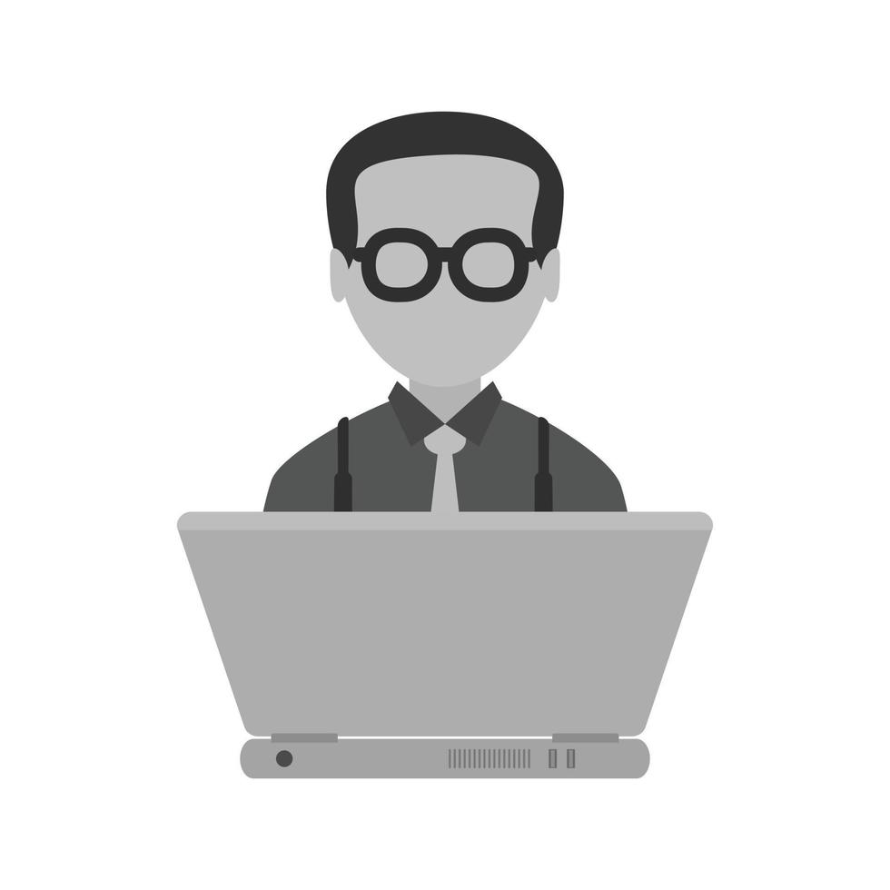 Working Flat Greyscale Icon vector