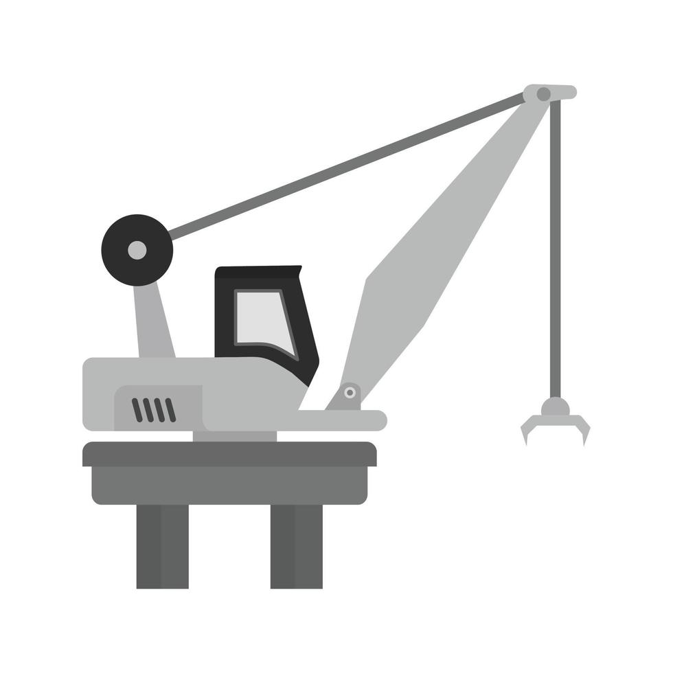 Harbor Crane Flat Greyscale Icon vector