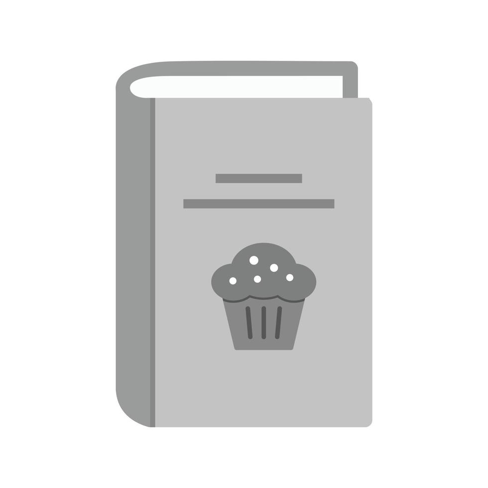 recetas de postres icono plano en escala de grises vector