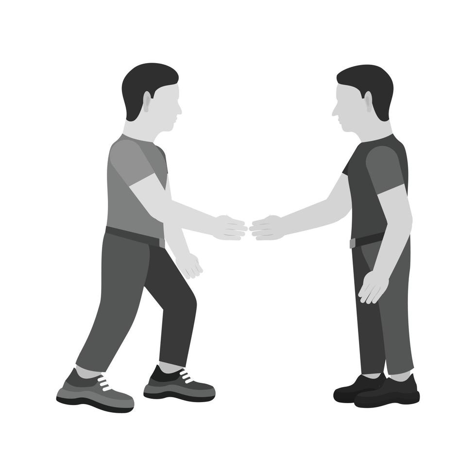 Shaking Hands Flat Greyscale Icon vector