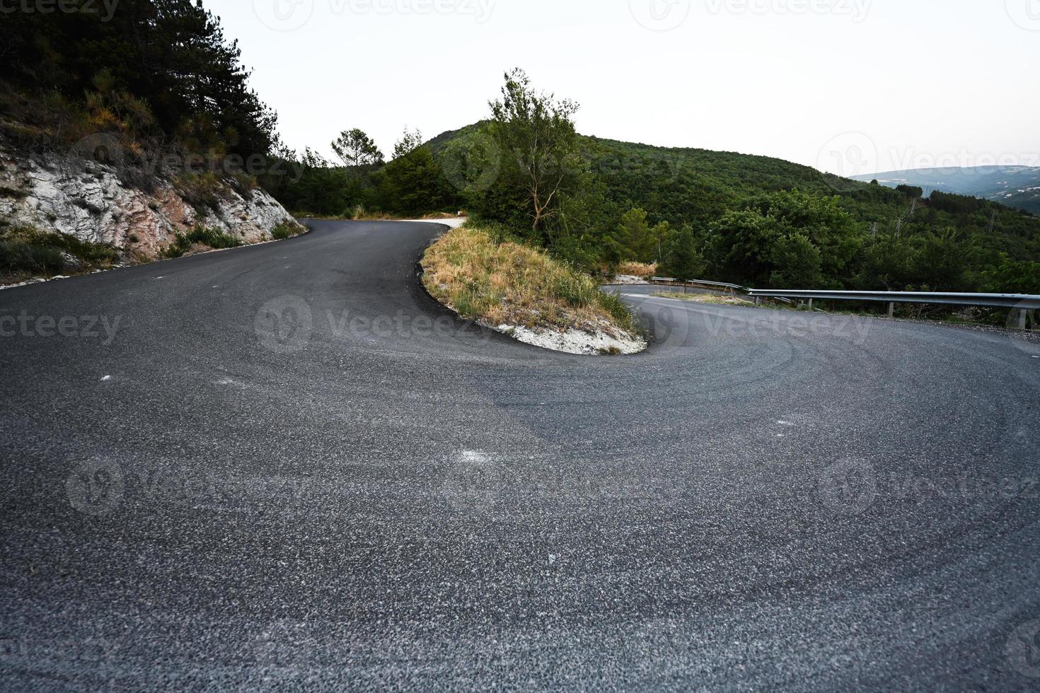 Spin mountain road of Nocera Umbra,  town and comune in the province of Perugia, Italy. photo