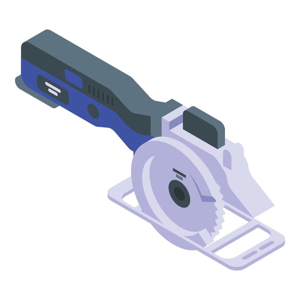 icono de sierra circular eléctrica, estilo isométrico vector