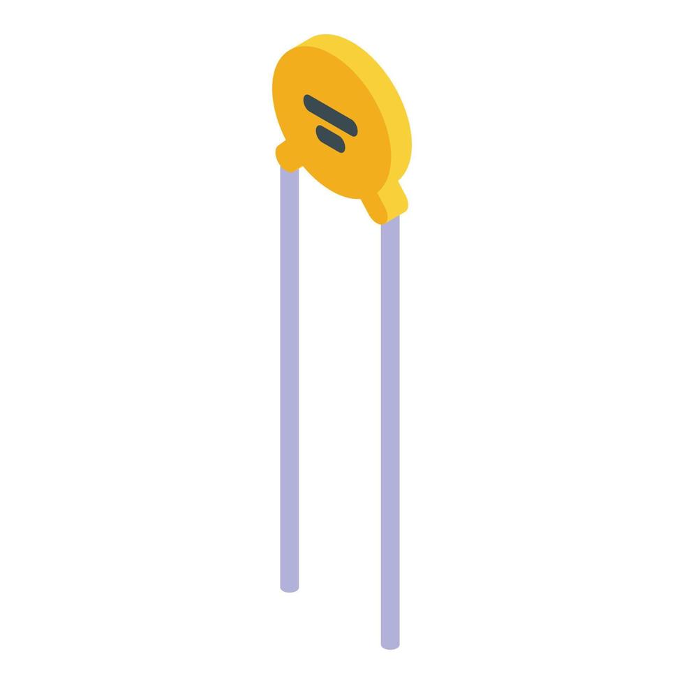 Power capacitor icon, isometric style vector