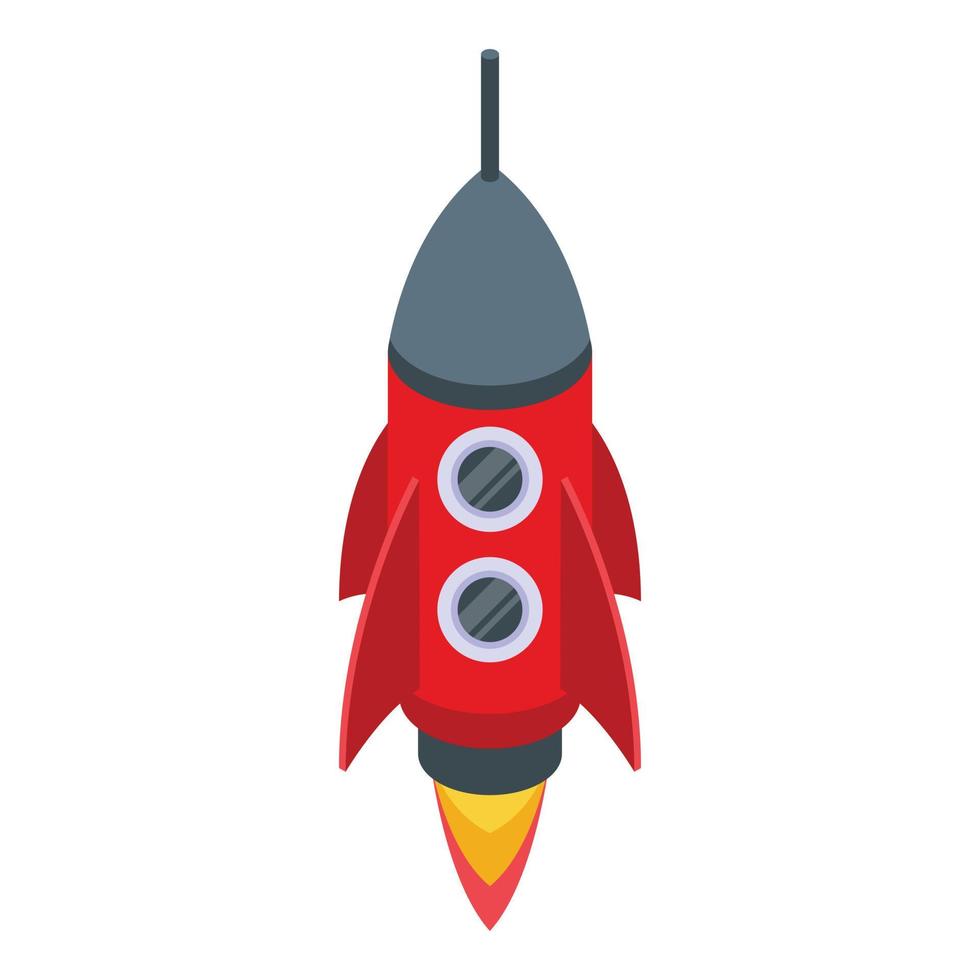 Launch rocket icon, isometric style vector