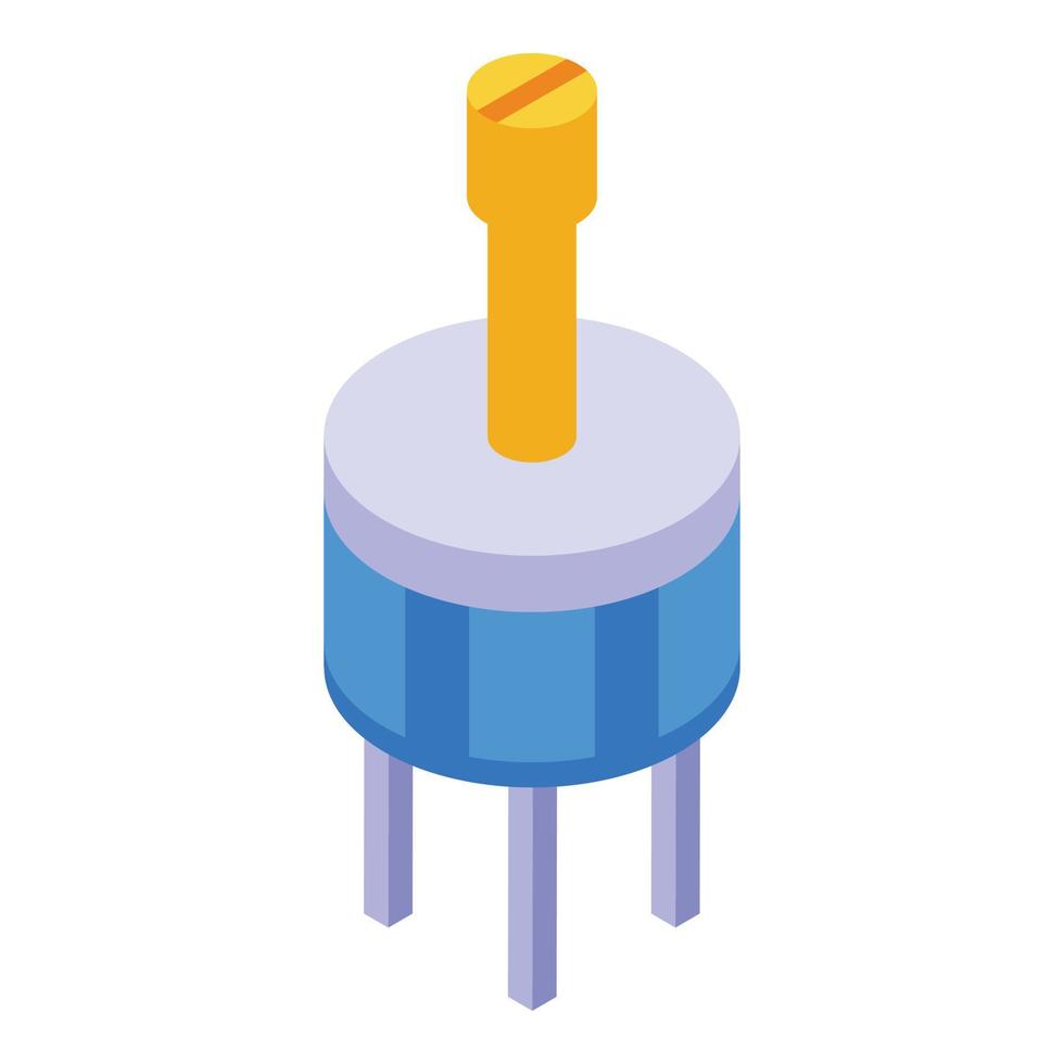 Resistor capacitor icon, isometric style vector