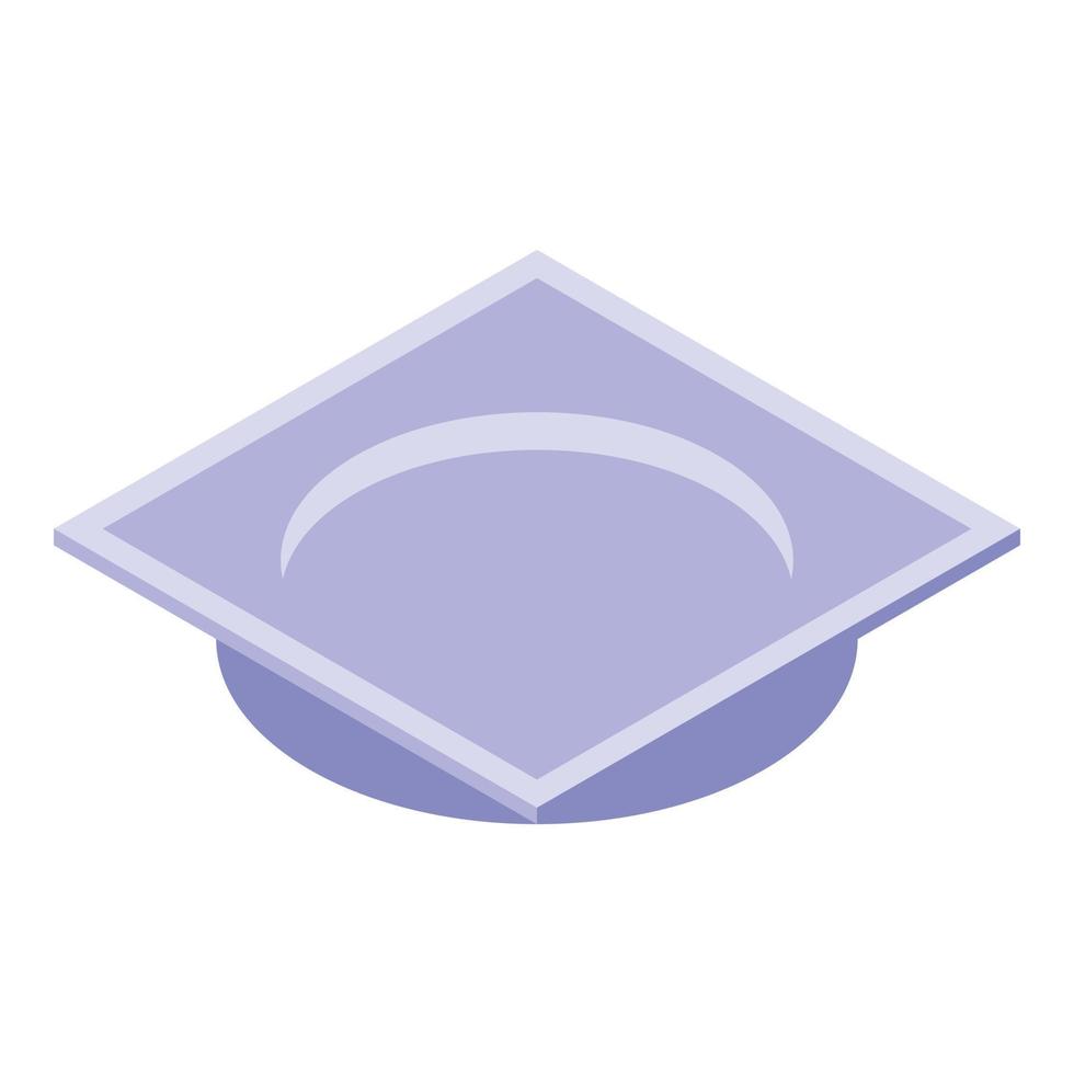 Dessert plate icon, isometric style vector