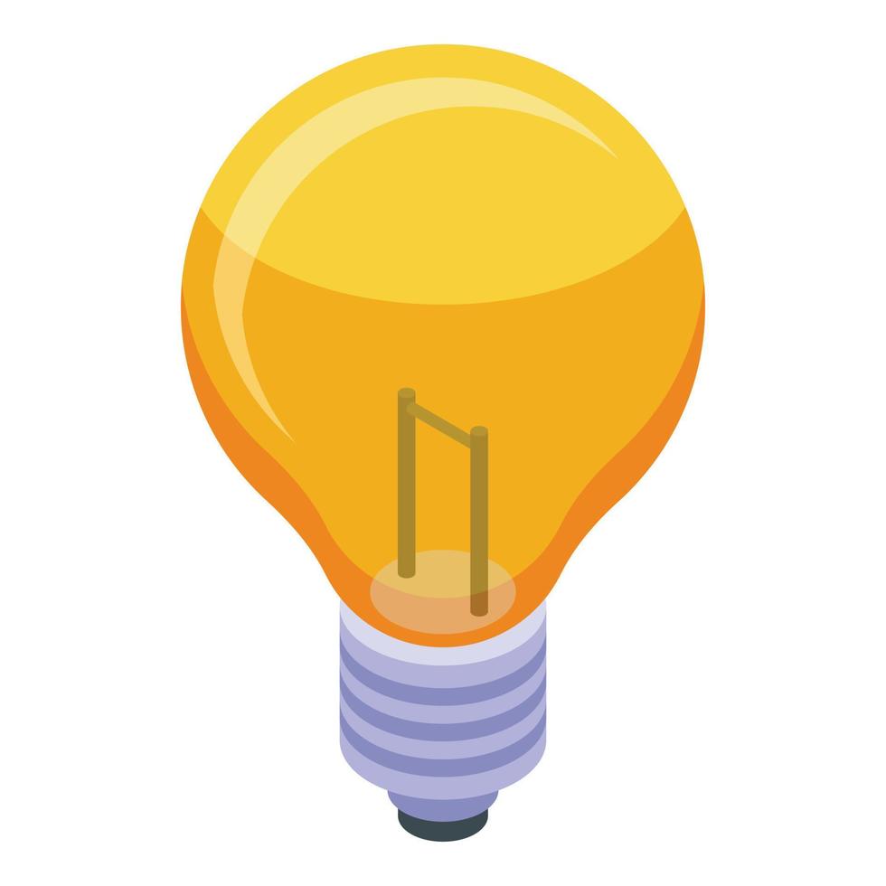 Idea bulb icon, isometric style vector