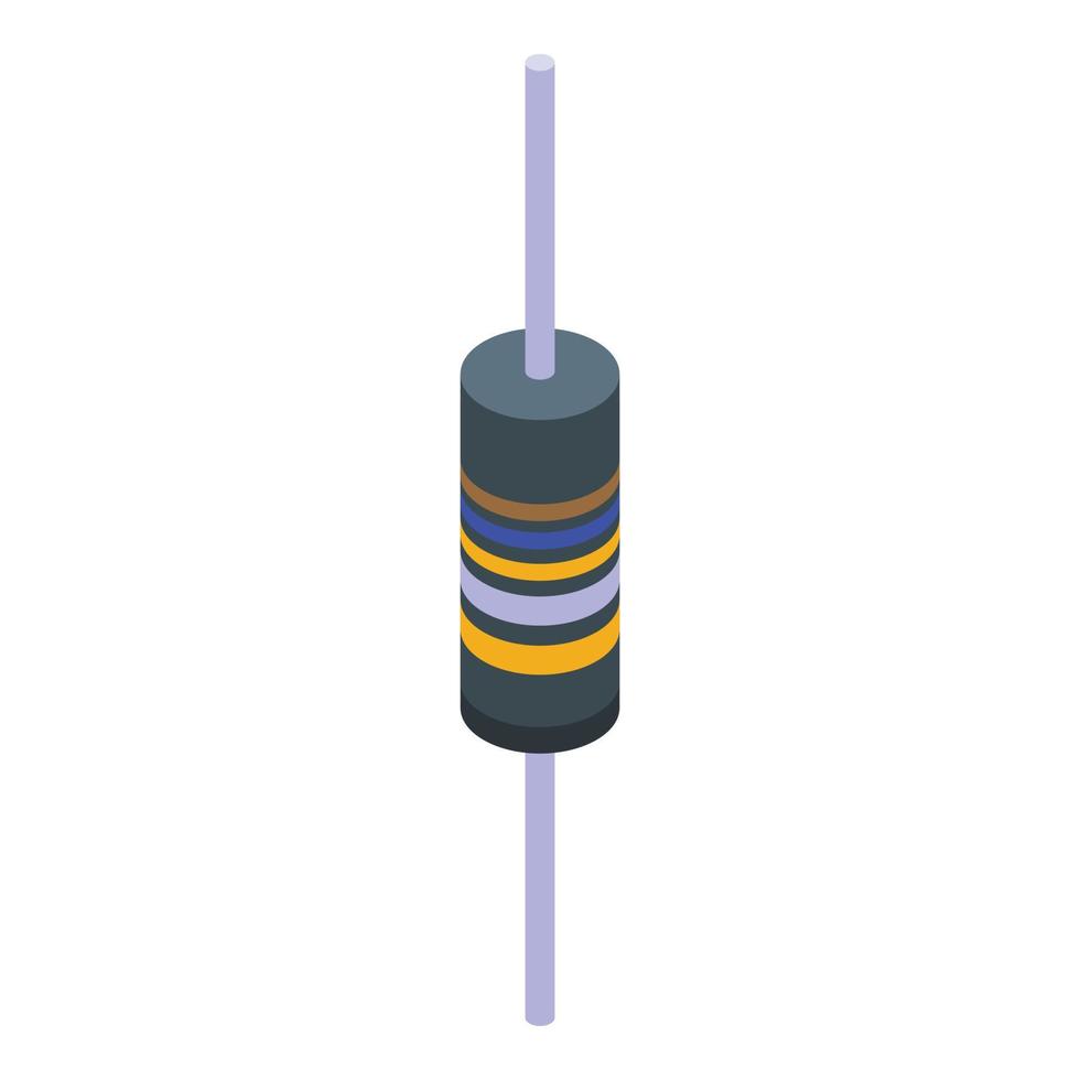Polyester capacitor icon, isometric style vector