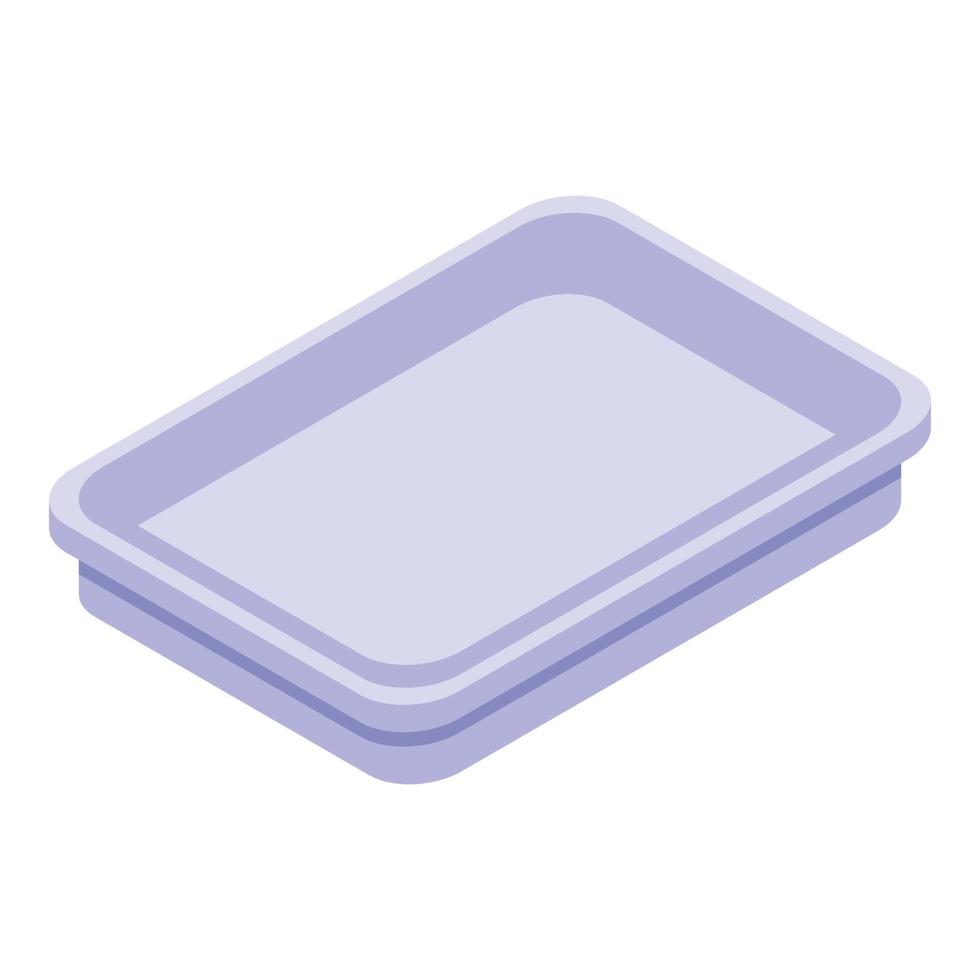 Eco plate icon, isometric style vector