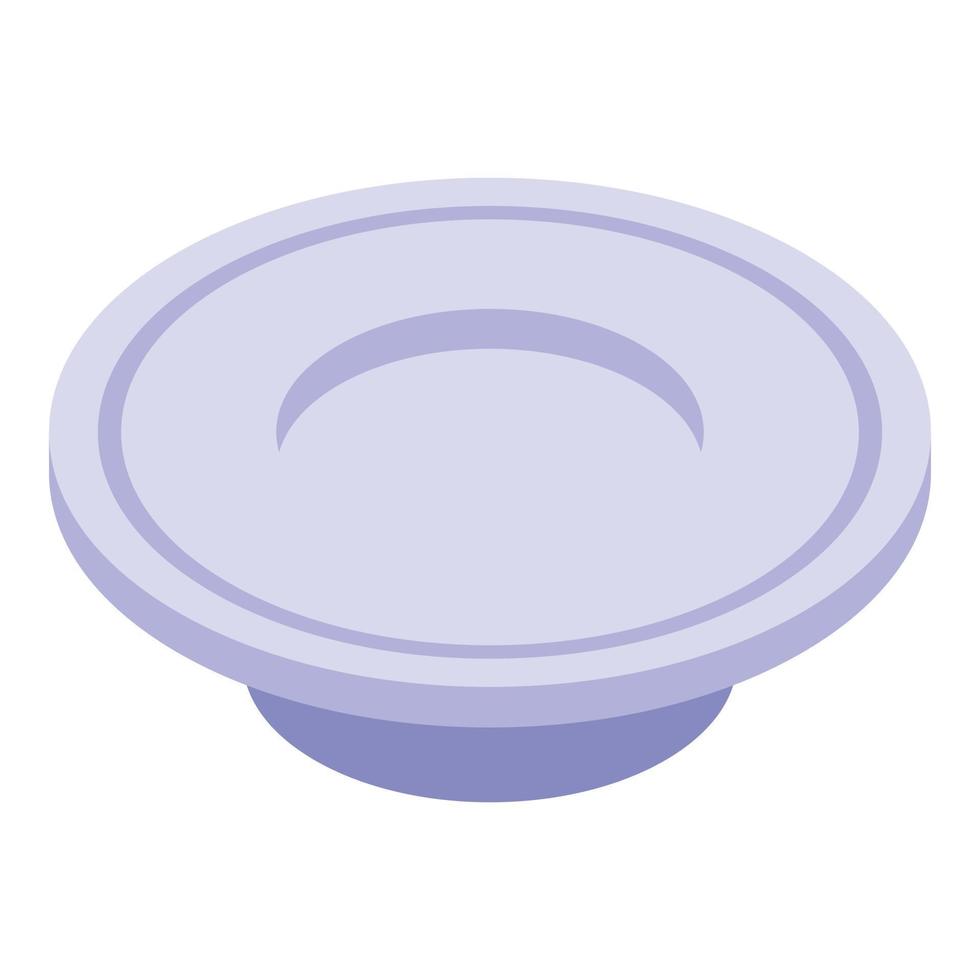 Cutlery plate icon, isometric style vector