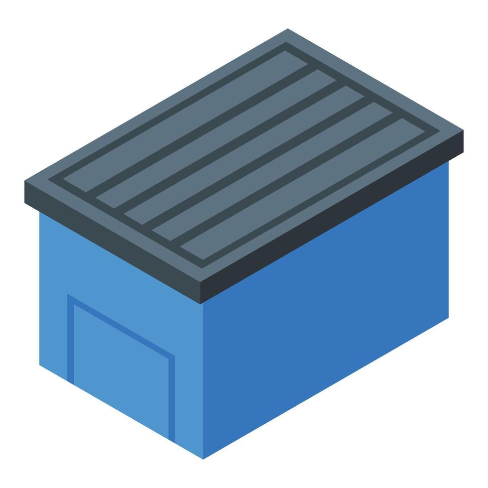 Plastic box icon, isometric style vector