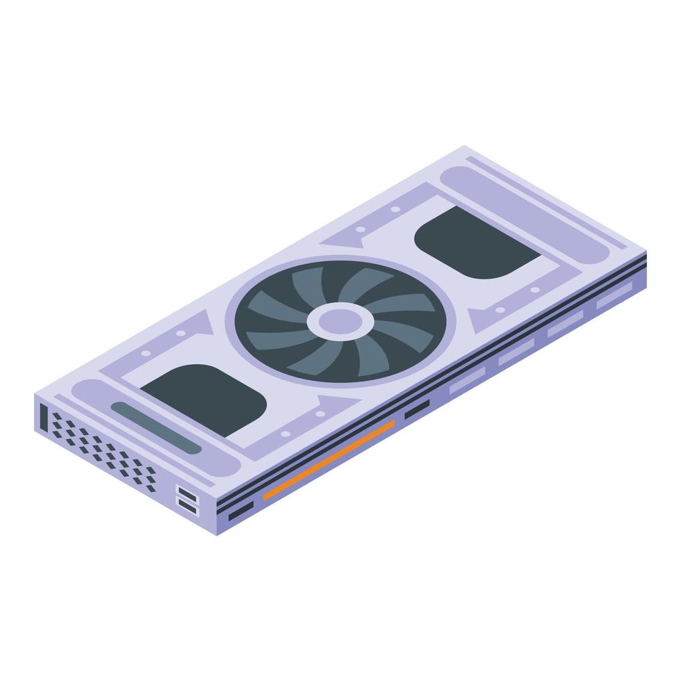 Professional video card icon, isometric style vector