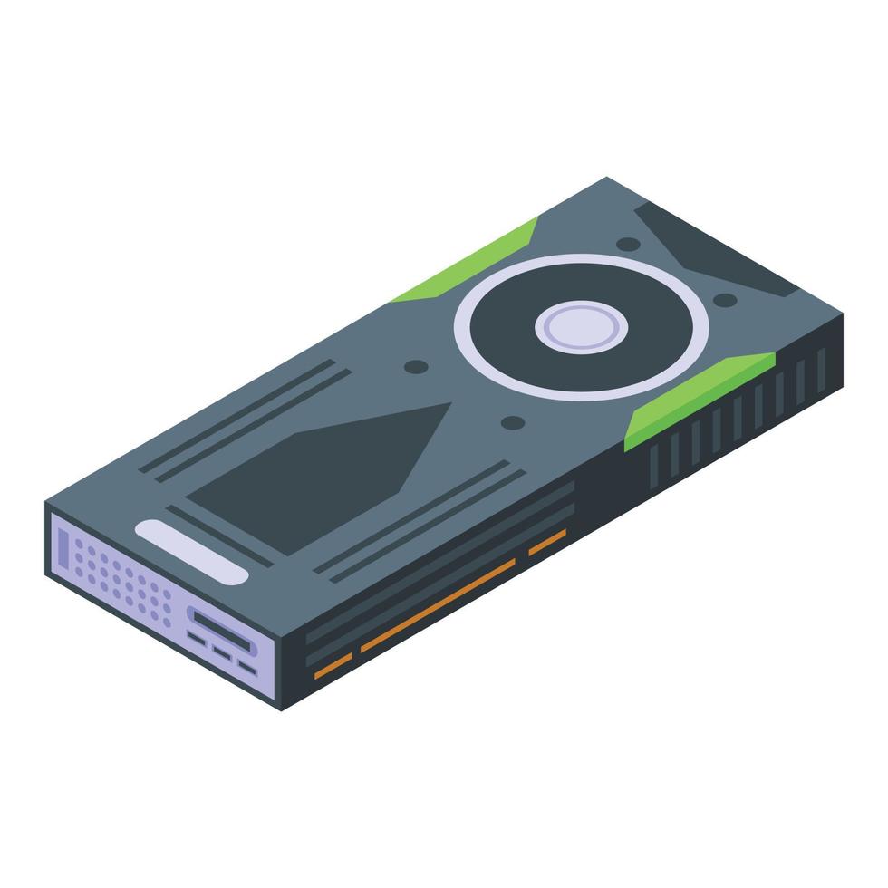 Graphics card icon, isometric style vector