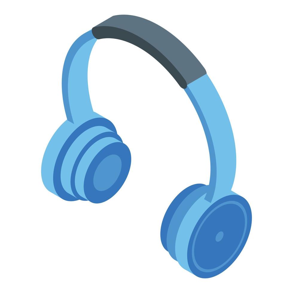 icono de auriculares de telemarketing, estilo isométrico vector