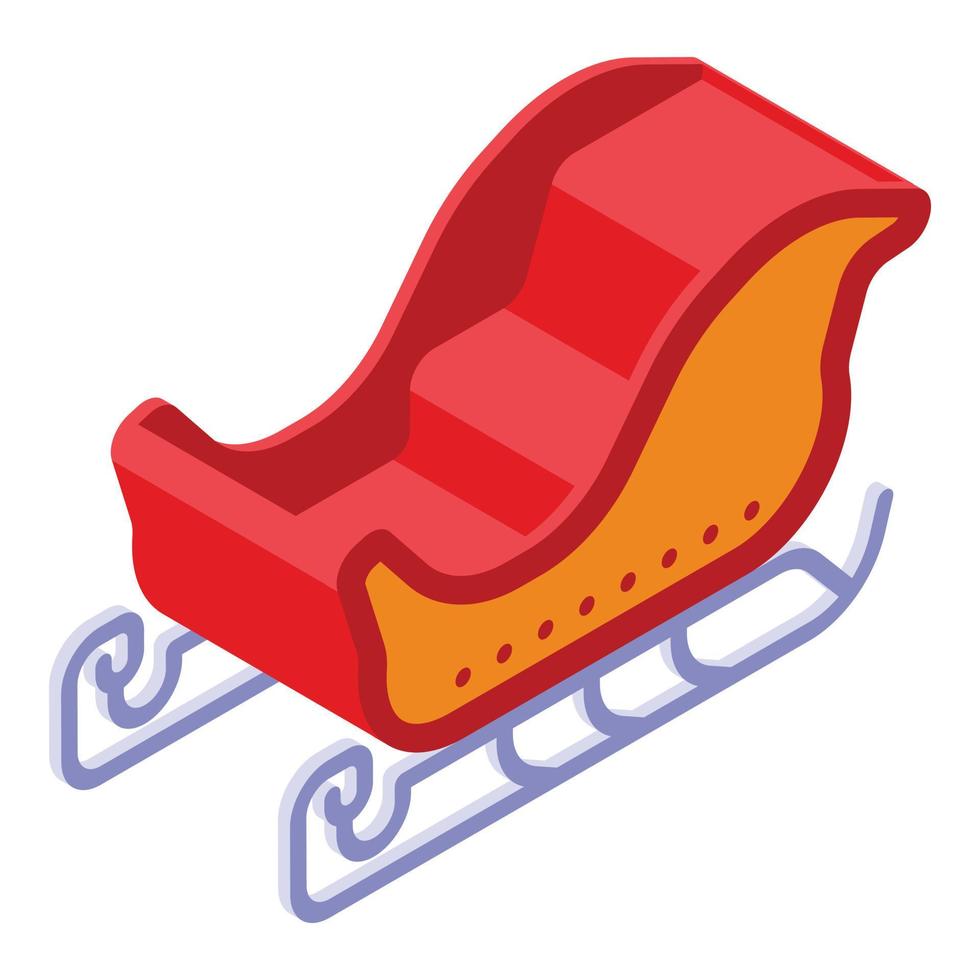 Christmas sleigh icon, isometric style vector