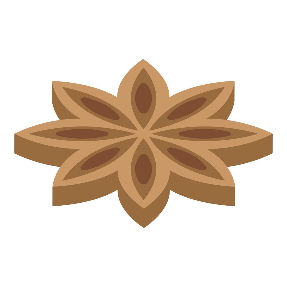 Cinnamon star icon, isometric style vector