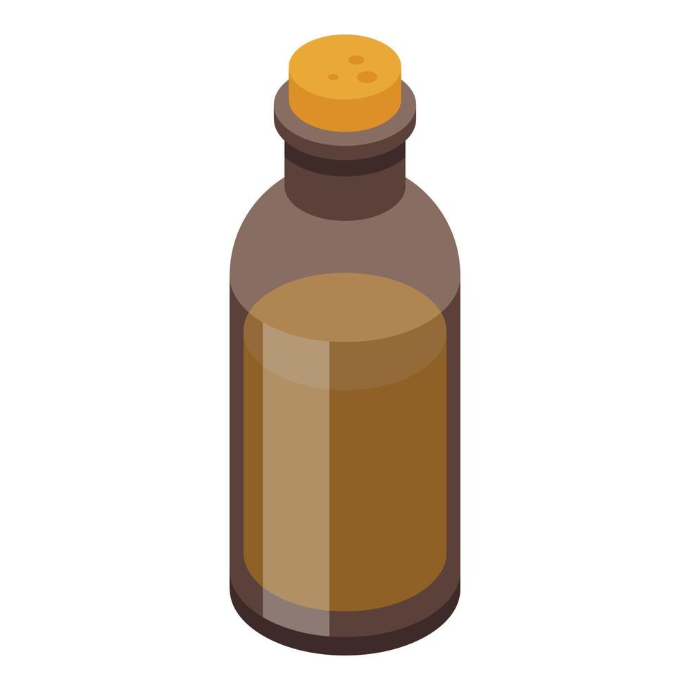 Rosemary oil bottle icon, isometric style vector