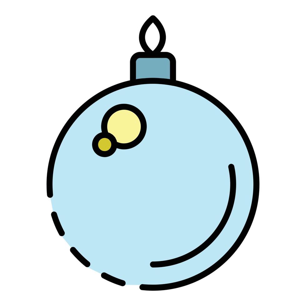 Fir tree xmas toy ball icon color outline vector