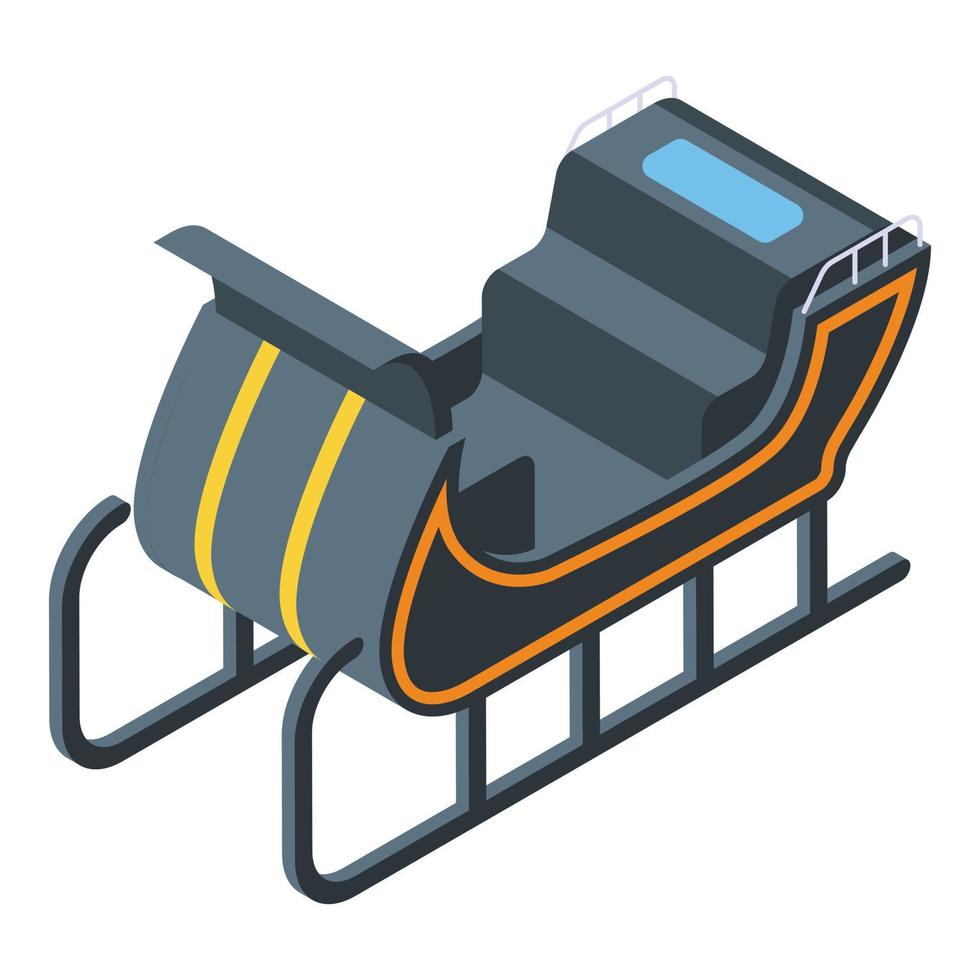 Black royal sleigh icon, isometric style vector