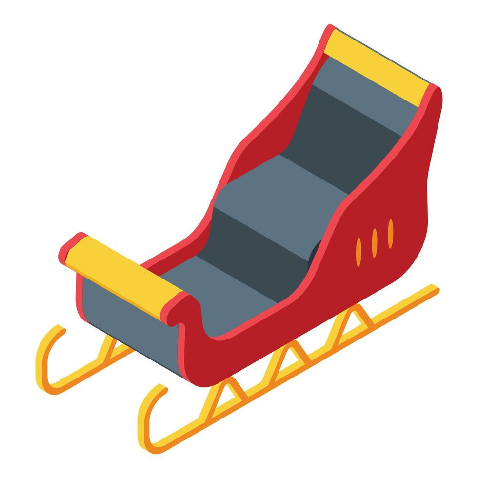 Santa claus sleigh icon, isometric style vector