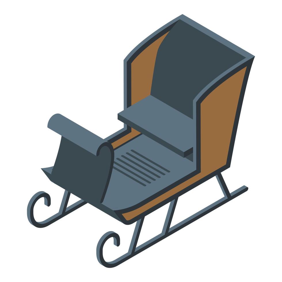 Holiday sleigh icon, isometric style vector