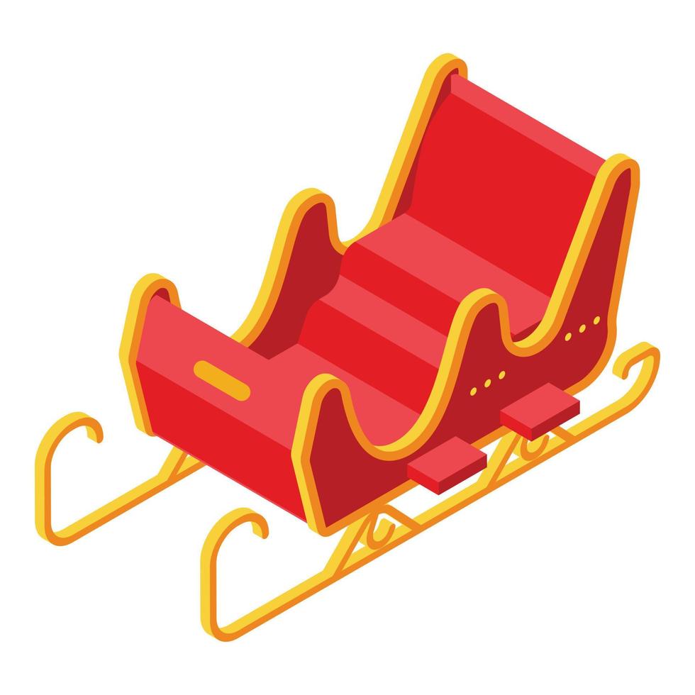 Santa carriage sleigh icon, isometric style vector