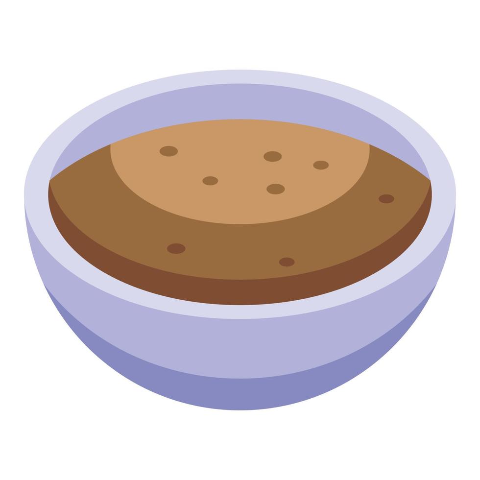 Cinnamon bowl icon, isometric style vector