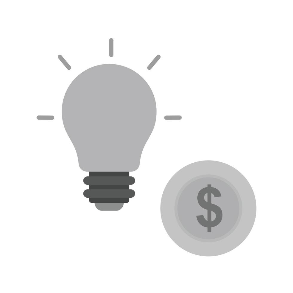 Convert Idea into Money Flat Greyscale Icon vector