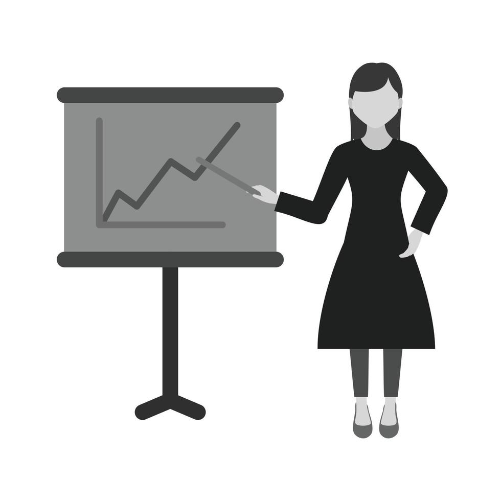 Business Presentation Flat Greyscale Icon vector