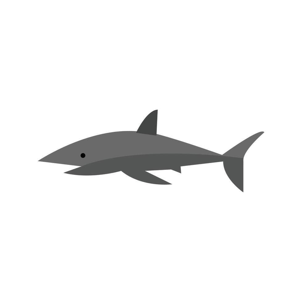 Shark I Flat Greyscale Icon vector