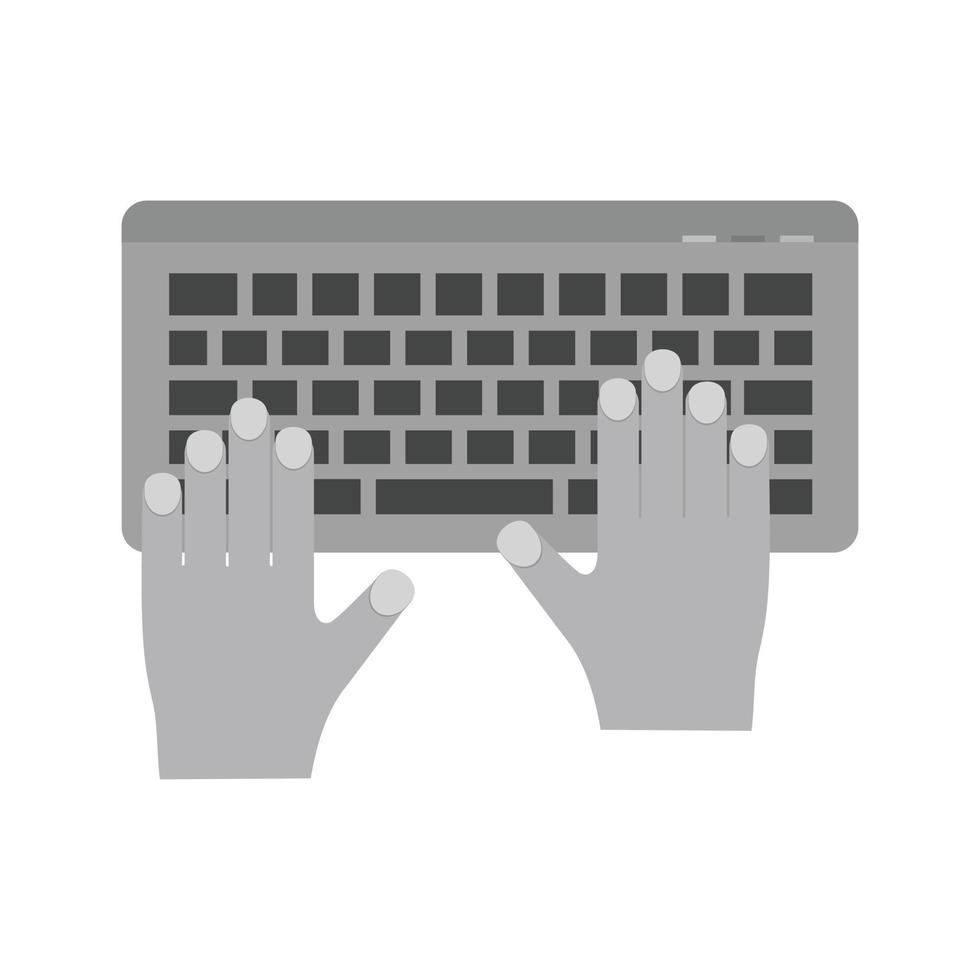 Using Keyboard Flat Greyscale Icon vector