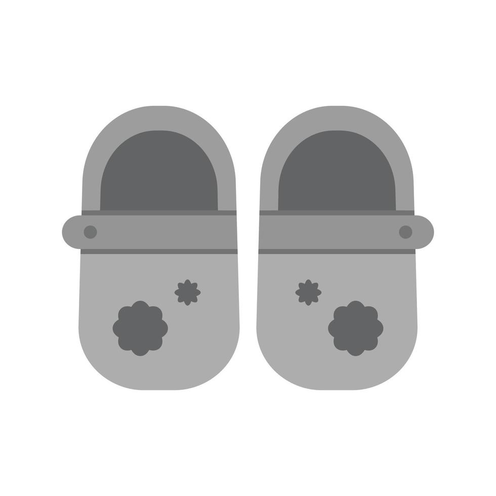 Baby Girl's Shoes Flat Greyscale Icon vector