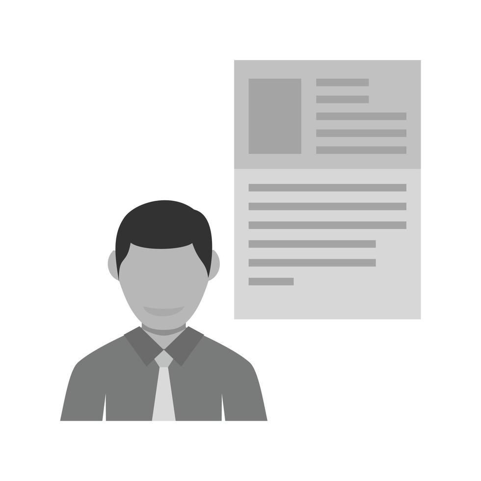 Male Profile Flat Greyscale Icon vector